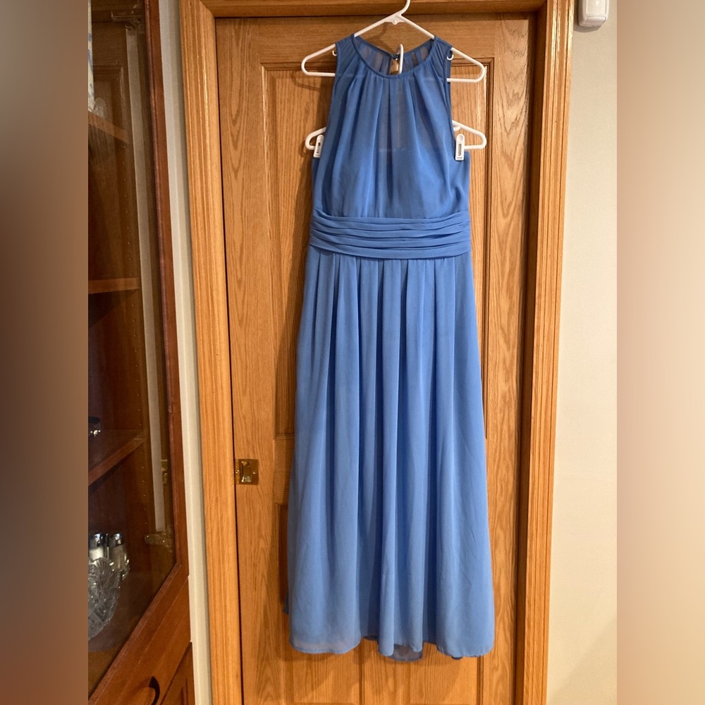Bill Levkoff Backless Blue Dress